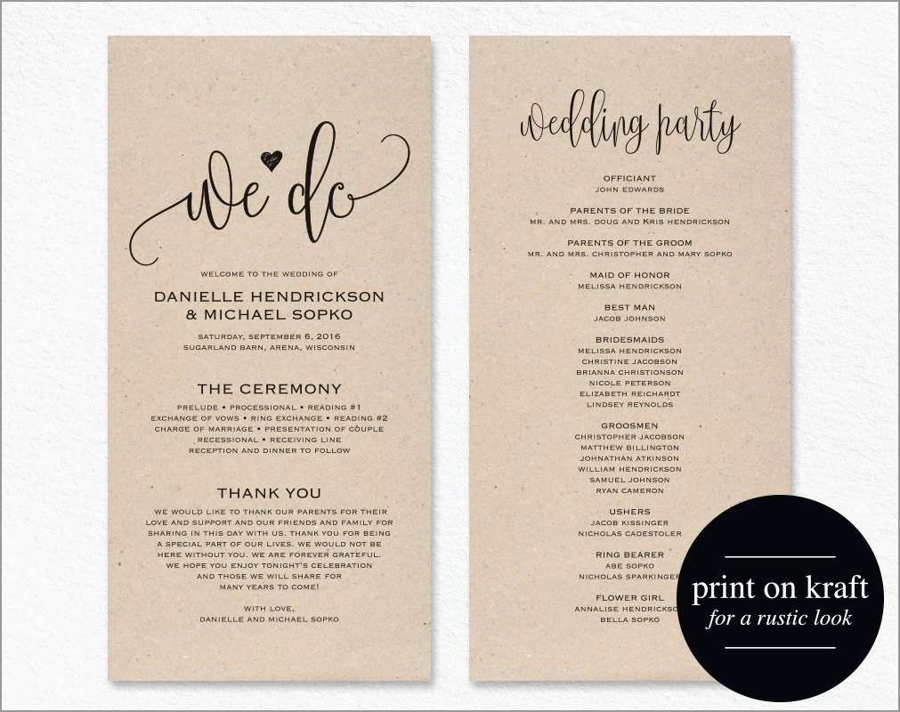Awesome Free Printable Wedding Program Templates For Word | Best Of - Free Printable Wedding Program Templates Word