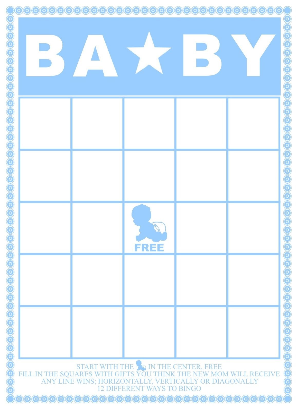 Baby Bingo Template - Kaza.psstech.co - Free Printable Baby Shower Bingo Cards Pdf