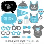 Baby Boy   Baby Shower Photo Booth Props Kit   20 Count | Clip Art   Free Printable Baby Shower Photo Booth Props