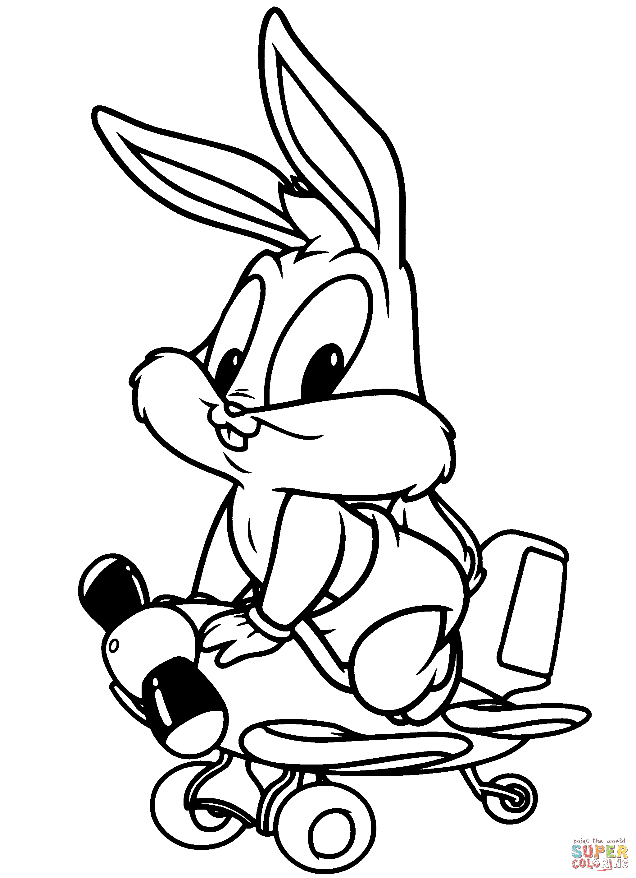 Baby Looney Tunes Lovely Bugs Bunny Coloring Page | Free Printable - Free Printable Bugs Bunny Coloring Pages