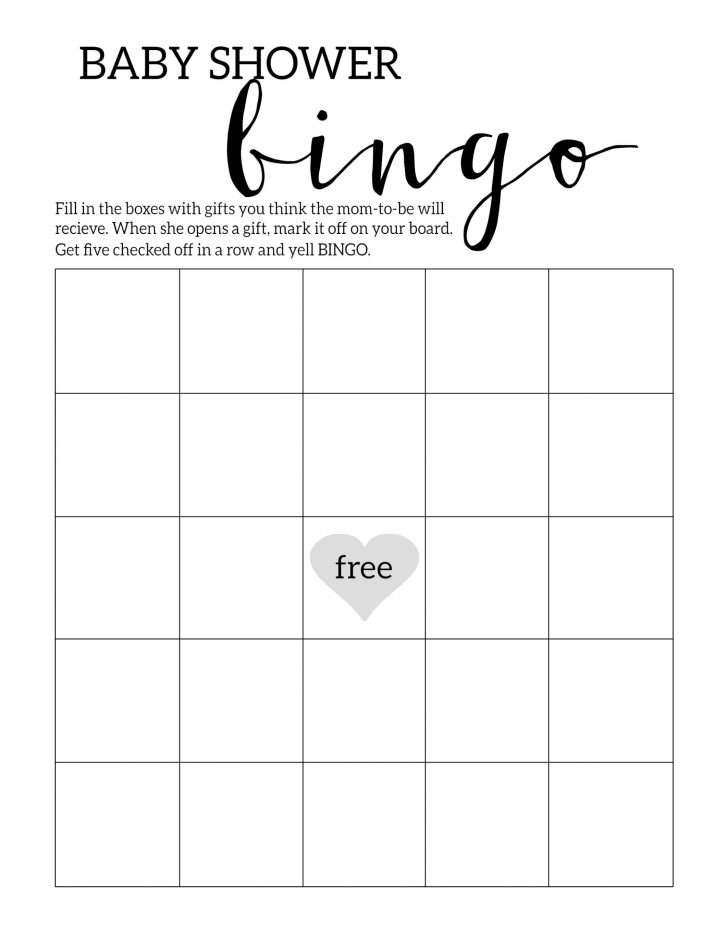 Printable Baby Shower Bingo Games Free