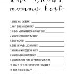 Baby Shower Games Free Printable {Who Knows Mommy Best}   Paper   Unique Baby Shower Games Free Printable