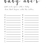 Baby Shower Games Ideas {Abc Game Free Printable}   Paper Trail Design   Free Baby Shower Games Printable Worksheets