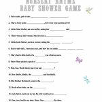 Baby Shower Games: Nursery Rhyme   Frugal Fanatic   Free Printable Baby Shower Games With Answers