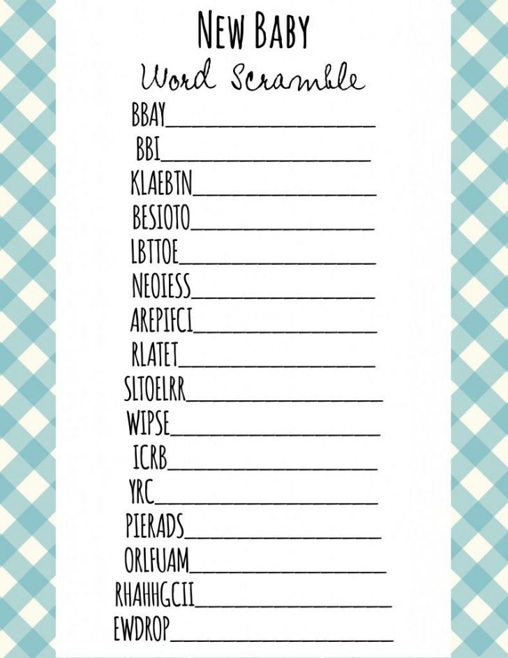 Free Printable Baby Shower Games For Twins
