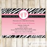 Baby Shower Invitation Card Pink Feet Invitation Zebra Baby | Etsy   Free Printable Zebra Baby Shower Invitations