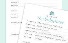 Babysitter Notes Free Printable | Print It Out | Babysitter Notes – Babysitter Notes Free Printable