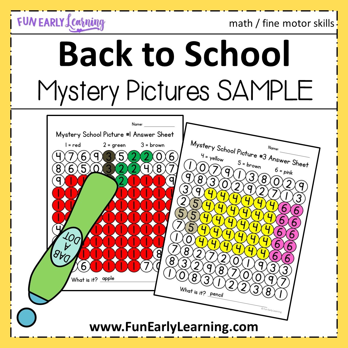 Back To School Math Mystery Pictures For Preschool And Kindergarten - Free Printable Math Mystery Picture Worksheets