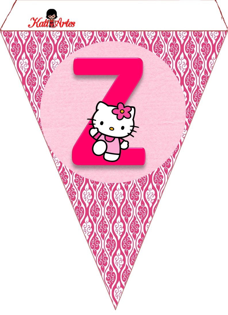 Bandeirolas Hello Kit | Hello Kitty Printables | Hello Kitty - Free Printable Hello Kitty Alphabet Letters