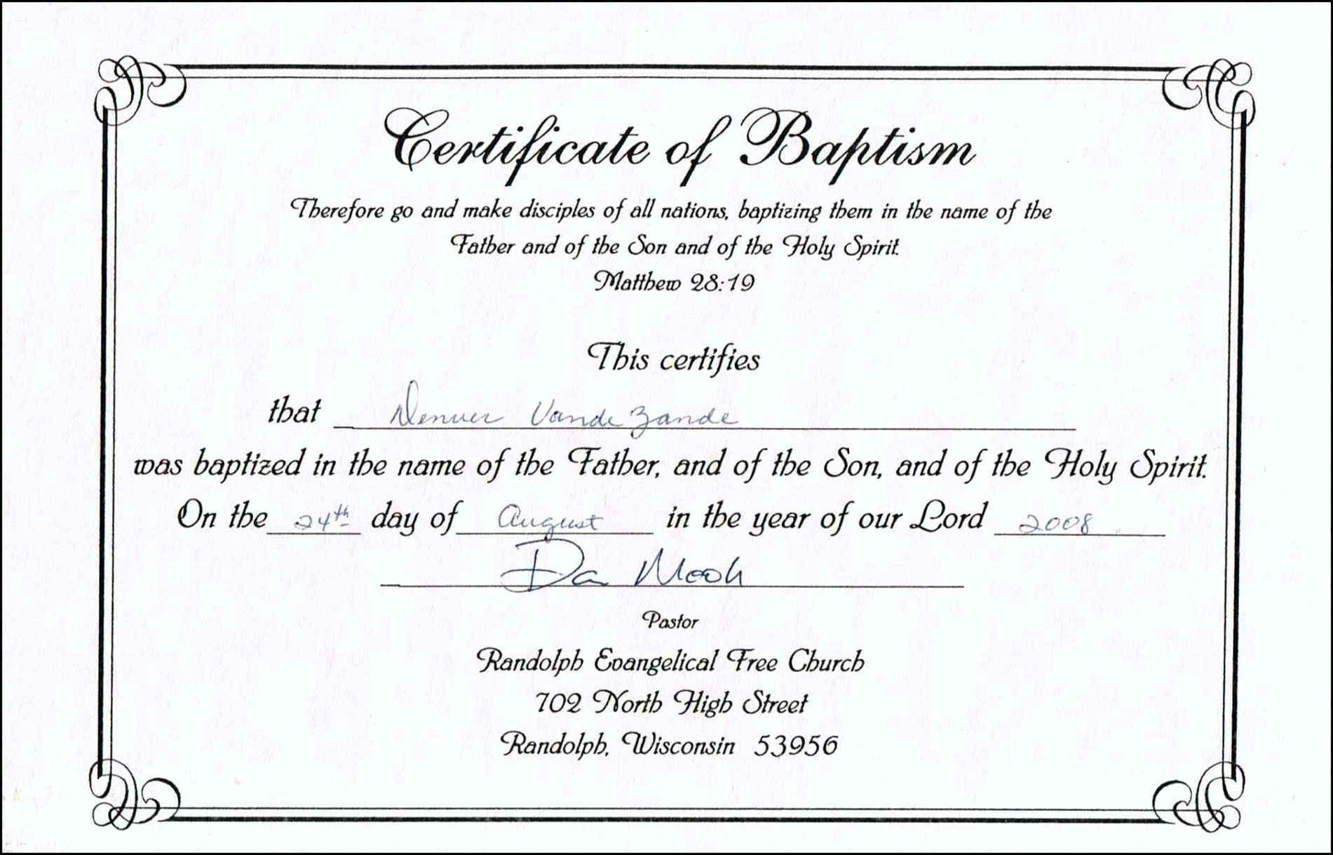 Baptism Certificate Templates - Kaza.psstech.co - Free Printable Baptism Certificate