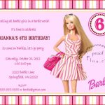Barbie Birthday Invitation Card Free Printable Barbie Birthday   Free Printable Barbie Birthday Party Invitations