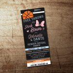 Basketball Gender Reveal Invitation Free Throws Or Pink Bows | Etsy   Free Printable Gender Reveal Invitations