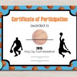 Basketball Sports Award Certificate 8.5 X 11 Printable Digital | Etsy   Basketball Participation Certificate Free Printable