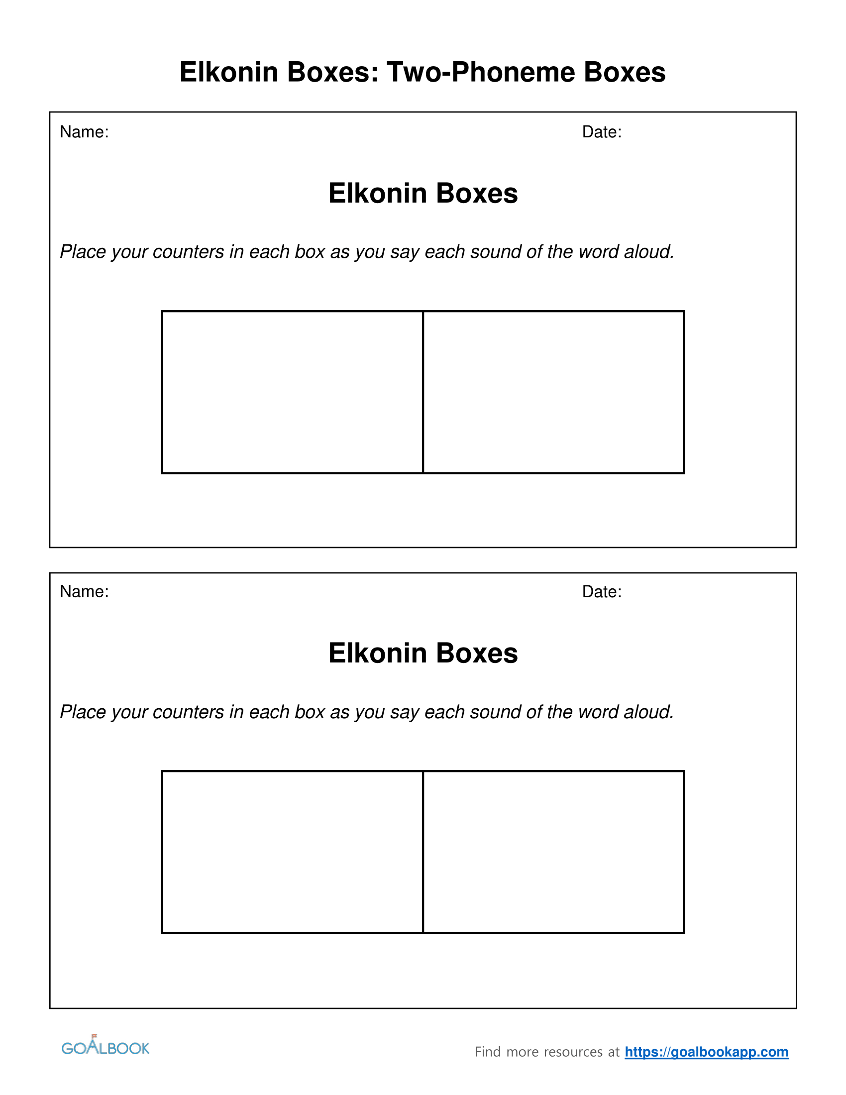 Beaufiful Elkonin Bo Template Images Gallery. Elkonin Boxes - Free Printable Elkonin Boxes