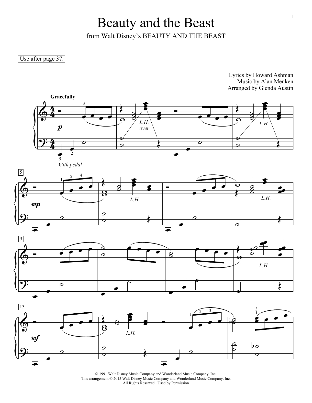 Beauty And The Beast Piano Sheet Musicceline Dion &amp;amp; Peabo Bryson - Beauty And The Beast Piano Sheet Music Free Printable