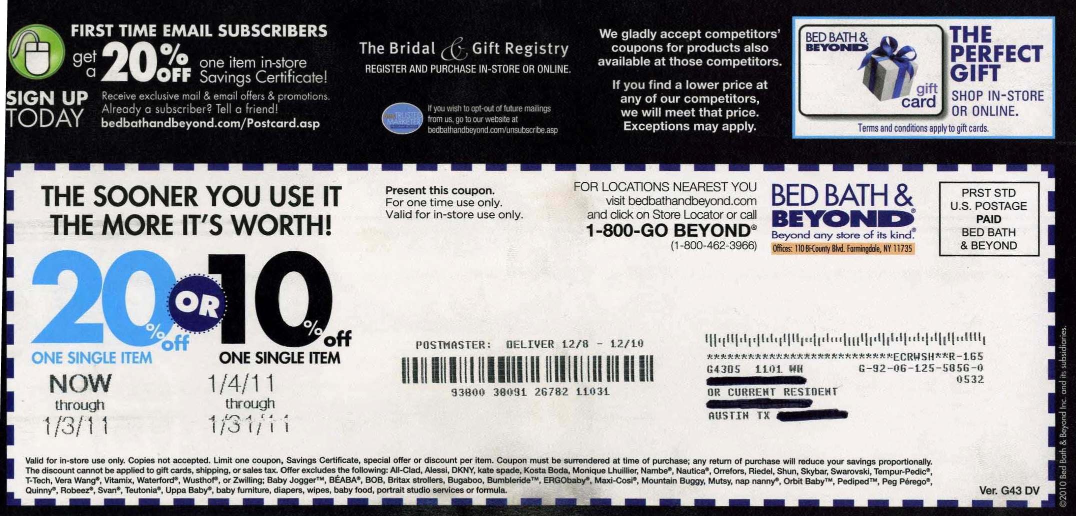 Bed Bath And Beyond Coupon 2018 : Galeton Gloves Coupon Code - Free Printable Bed Bath And Beyond 20 Off Coupon
