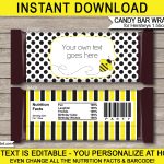 Bee Hershey Candy Bar Wrappers | Personalized Candy Bars   Free Printable Candy Bar Wrappers