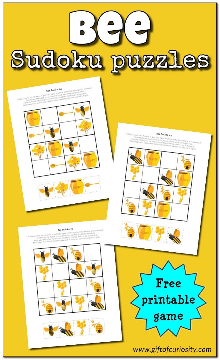 Bee Sudoku {Free Printable} | Free Printable Of The Day | Sudoku - Free Printable Critical Thinking Puzzles