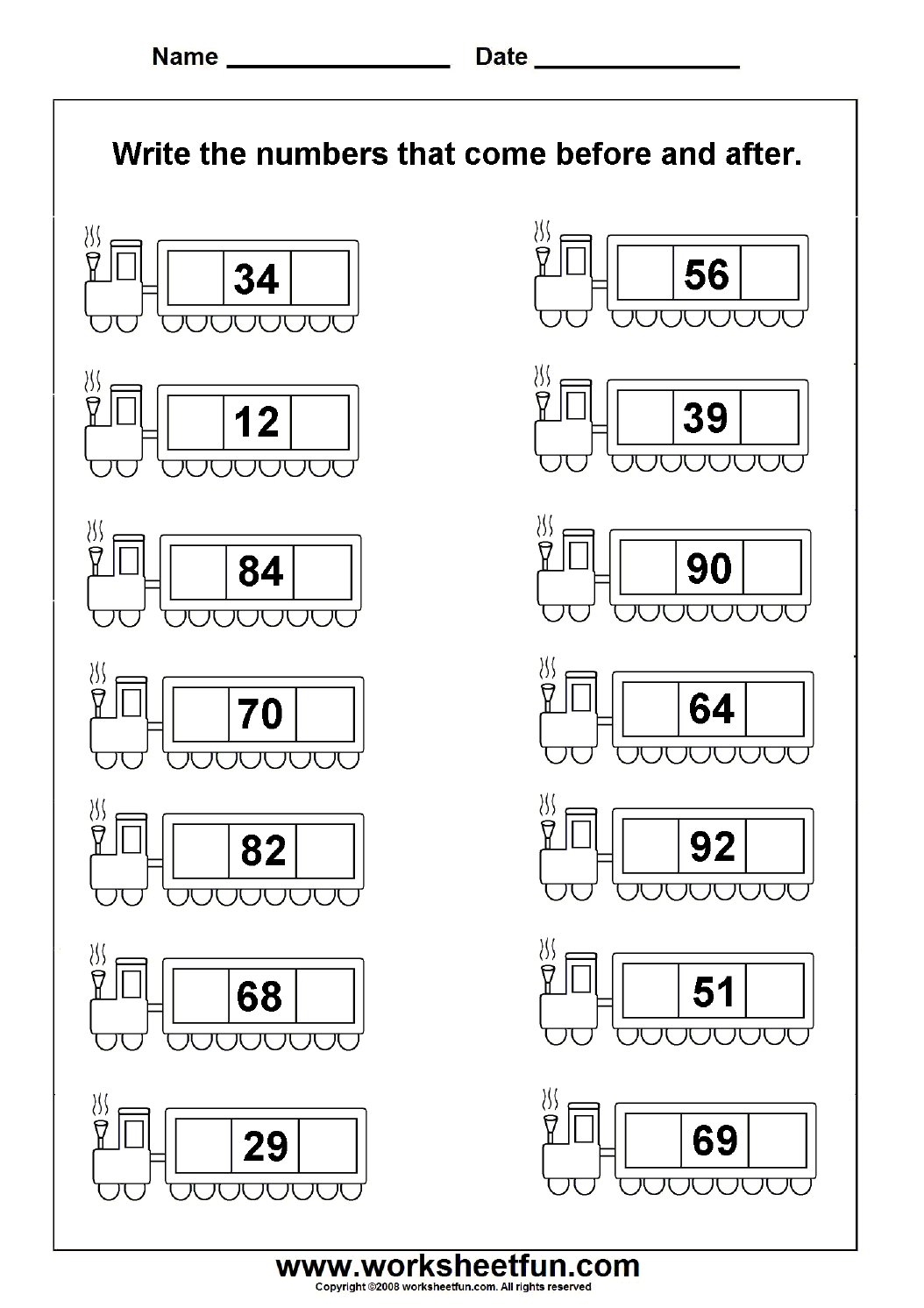 Before &amp;amp; After Numbers - 2 Worksheets | Printable Worksheets | Math - Free Printable Hoy Sheets