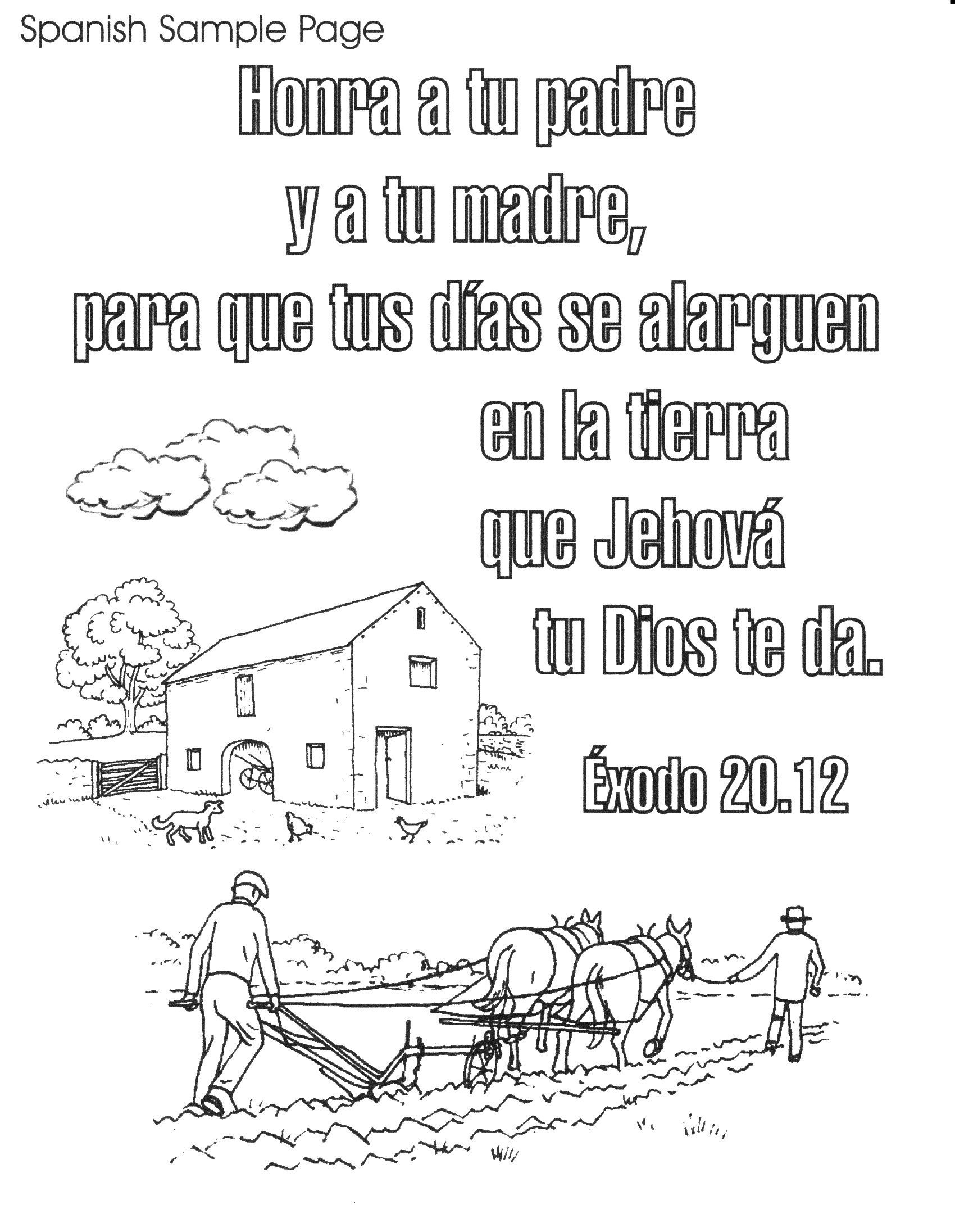 Bible Spanish Coloring Pages Free Printable | Spanish Bible Verse - Free Printable Bible Story Coloring Pages