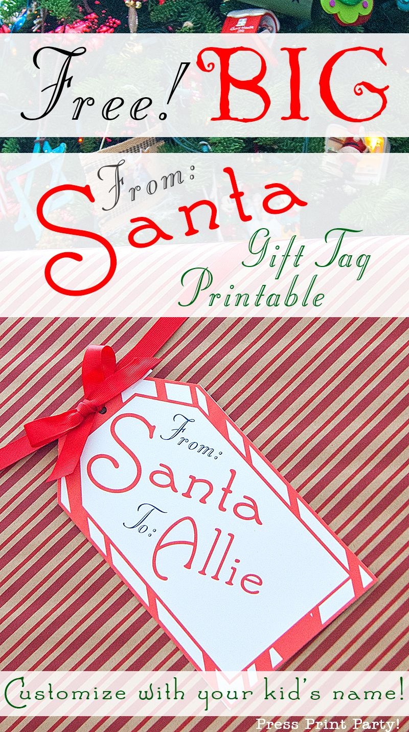 Big Free Printable Christmas Gift Tag - Press Print Party - Free Printable Customizable Gift Tags
