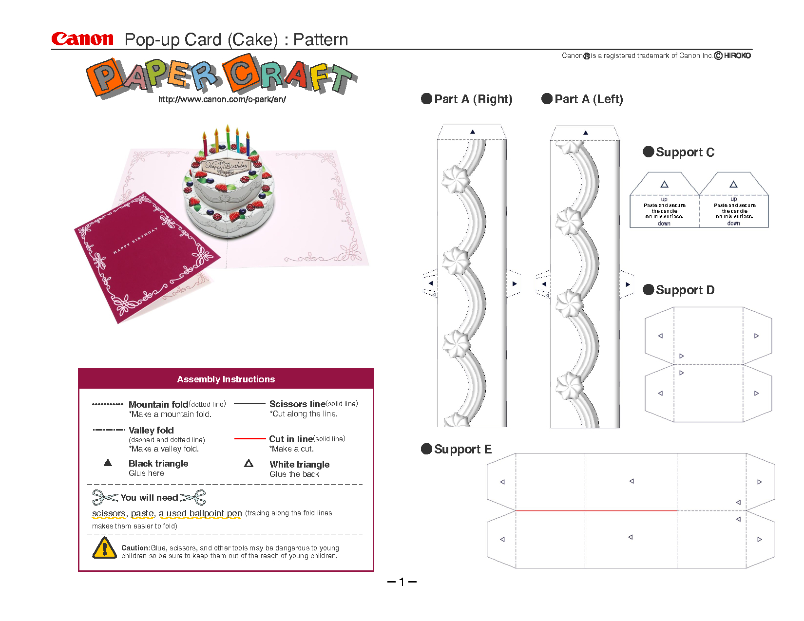 Birthday Cake Pop-Up Card Template | Cards | Pop Up Card Templates - Free Printable Birthday Pop Up Card Templates