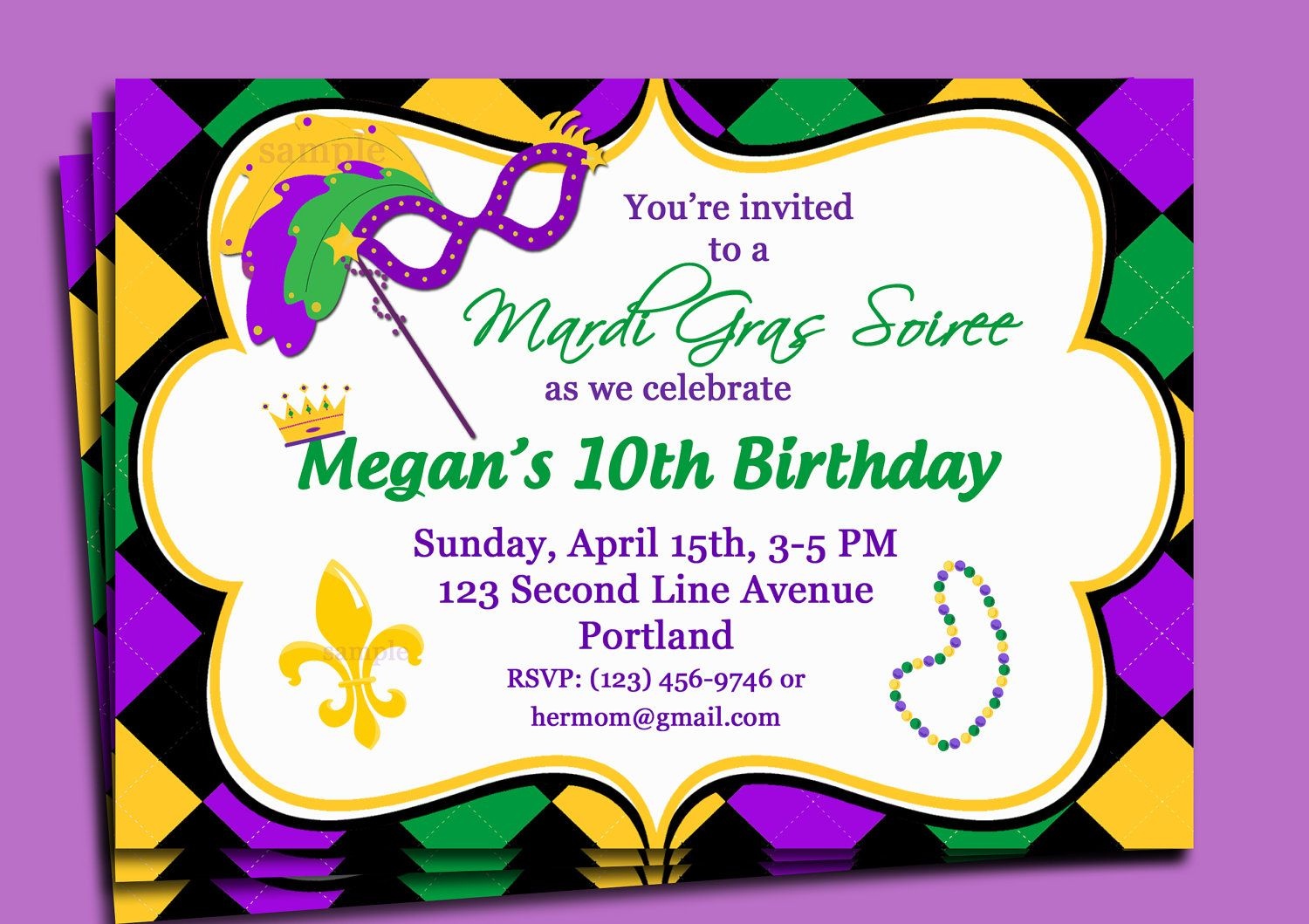 Birthday Invites Best Mardi Gras Party Invitations Card Glamours - Free Printable Mardi Gras Invitations