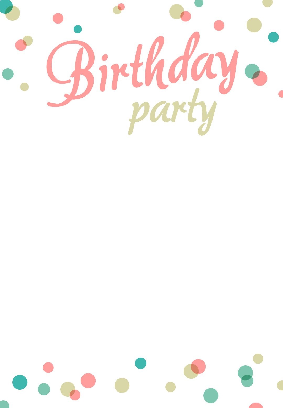 Birthday Party Dots - Free Printable Birthday Invitation Template - Free Printable Birthday Invitation Templates