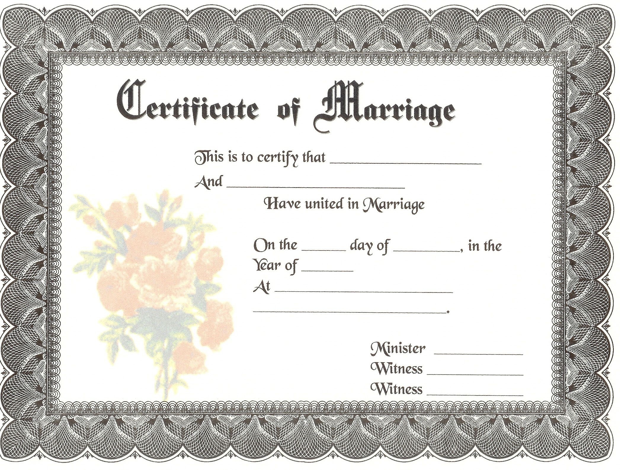 Blank Marriage Certificates | Download Blank Marriage Certificates - Free Printable Wedding Certificates