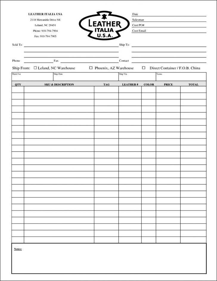 Free Printable Order Forms