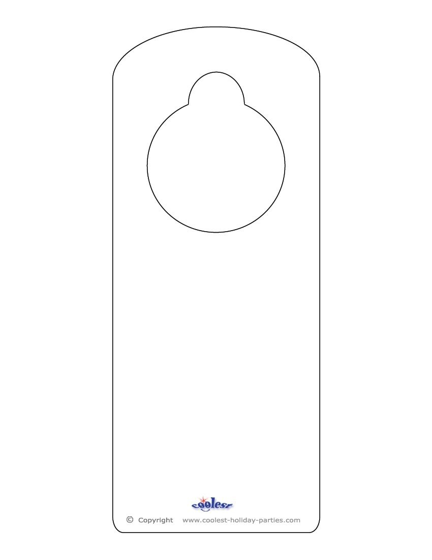 Blank Printable Doorknob Hanger Template | Templates | Doorknob - Free Printable Door Hanger Template