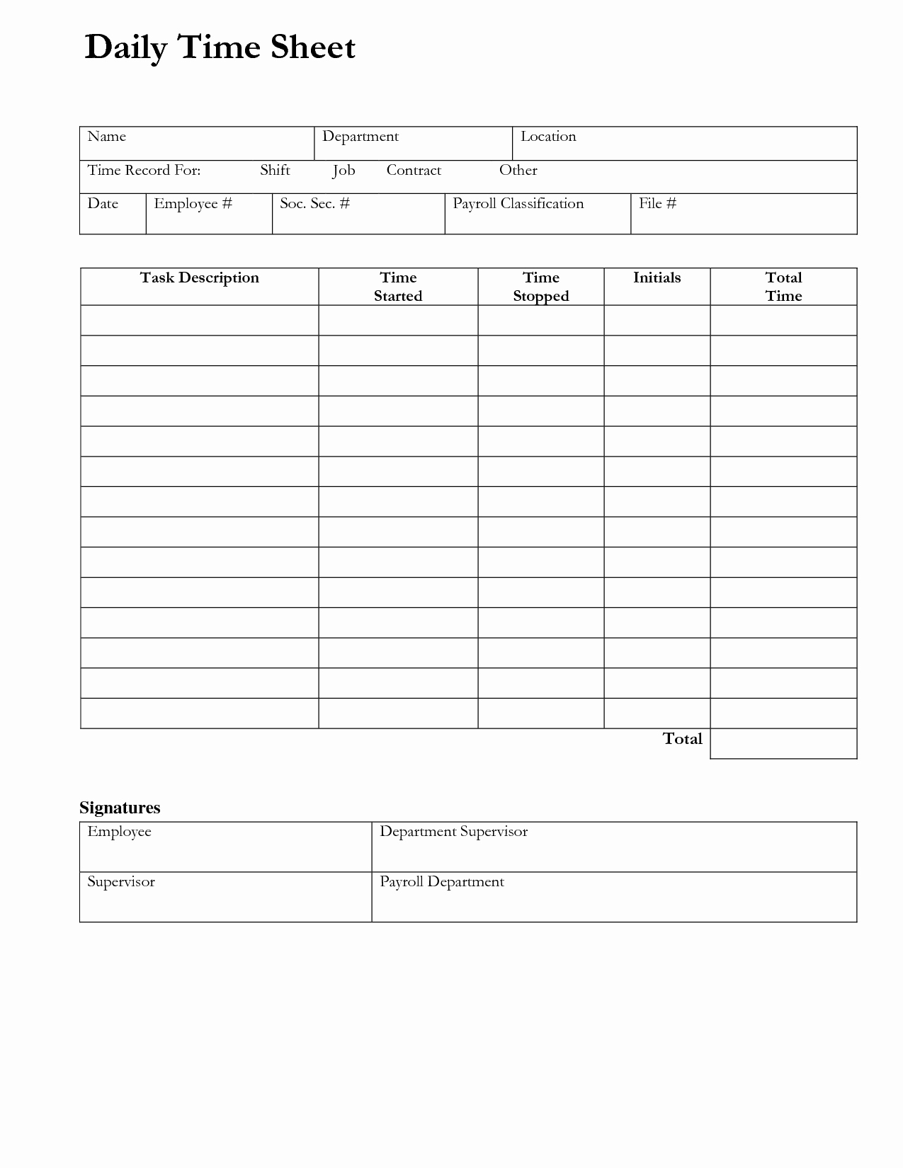 Blank Time Sheets And 9 Best Of Free Printable Time Sheets Templates - Free Printable Time Sheets