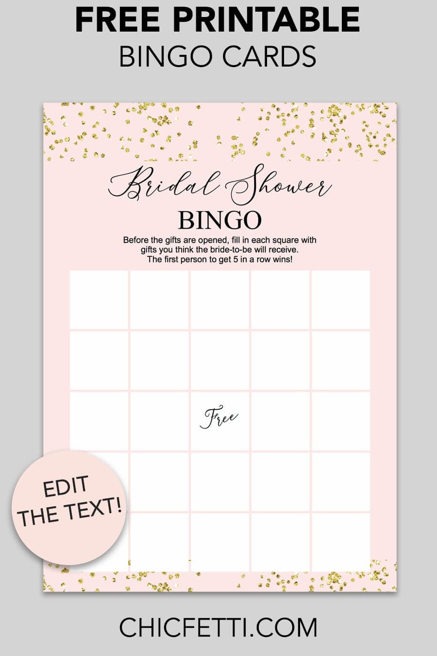 Blush And Confetti Bridal Shower Bingo | Wedding/shower | Bridal - Free Printable Bridal Shower Cards