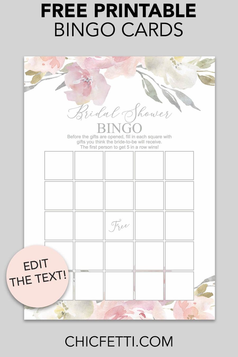 Blush Floral Printable Bridal Shower Bingo | Free Printables - Free Printable Bridal Shower Bingo