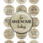 Bottle Cap Inspirational Sayings 1 Inch   Digital Collage Sheet   Free Printable Cabochon Templates