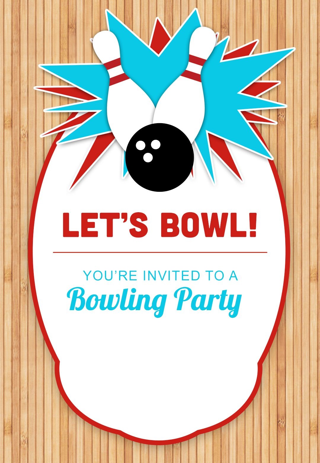 Bowling Party - Free Printable Birthday Invitation Template - Free Printable Event Invitations