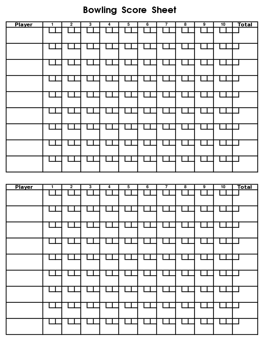 Bowling Score Sheet | Bowling | Bowling, Pe Games, Ed Game - Free Printable Bowling Score Sheets