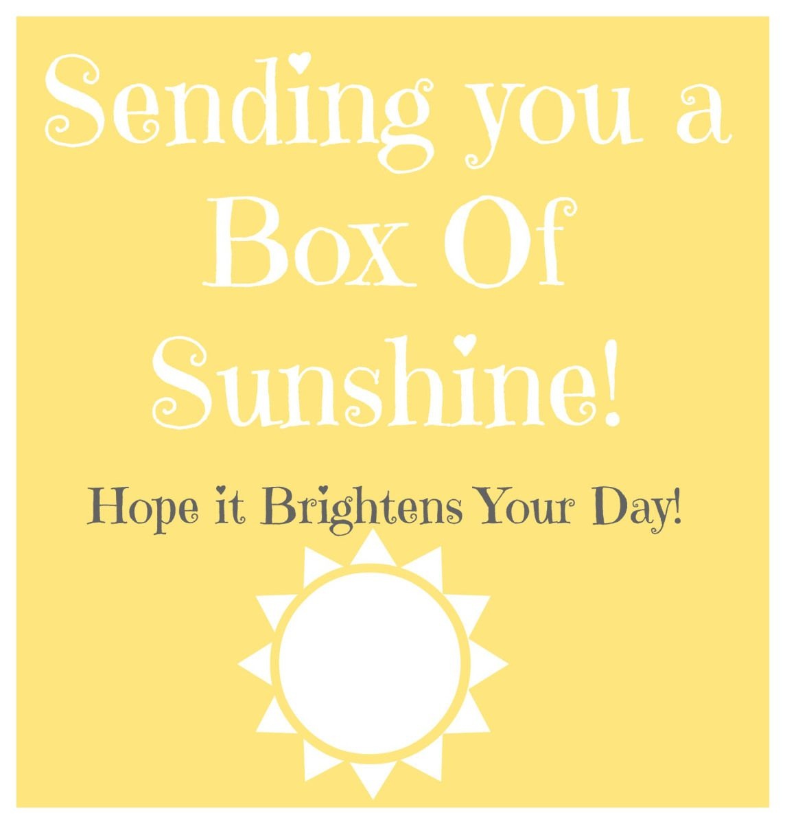 Box Of Sunshine // Free Printable // Rae Of Sparkles | Gift Ideas - Box Of Sunshine Free Printable