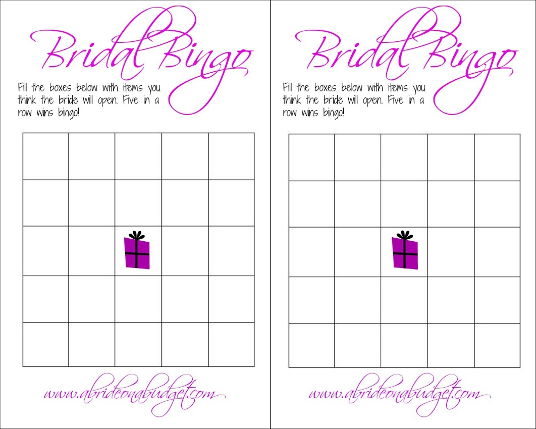Bridal Bingo (And A Free Printable) | A Bride On A Budget - Free Printable Bridal Shower Blank Bingo Games