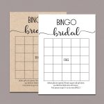 Bridal Shower Bingo Cards Bridal Bingo Cards Bridal Bingo | Etsy   Free Printable Bridal Shower Bingo