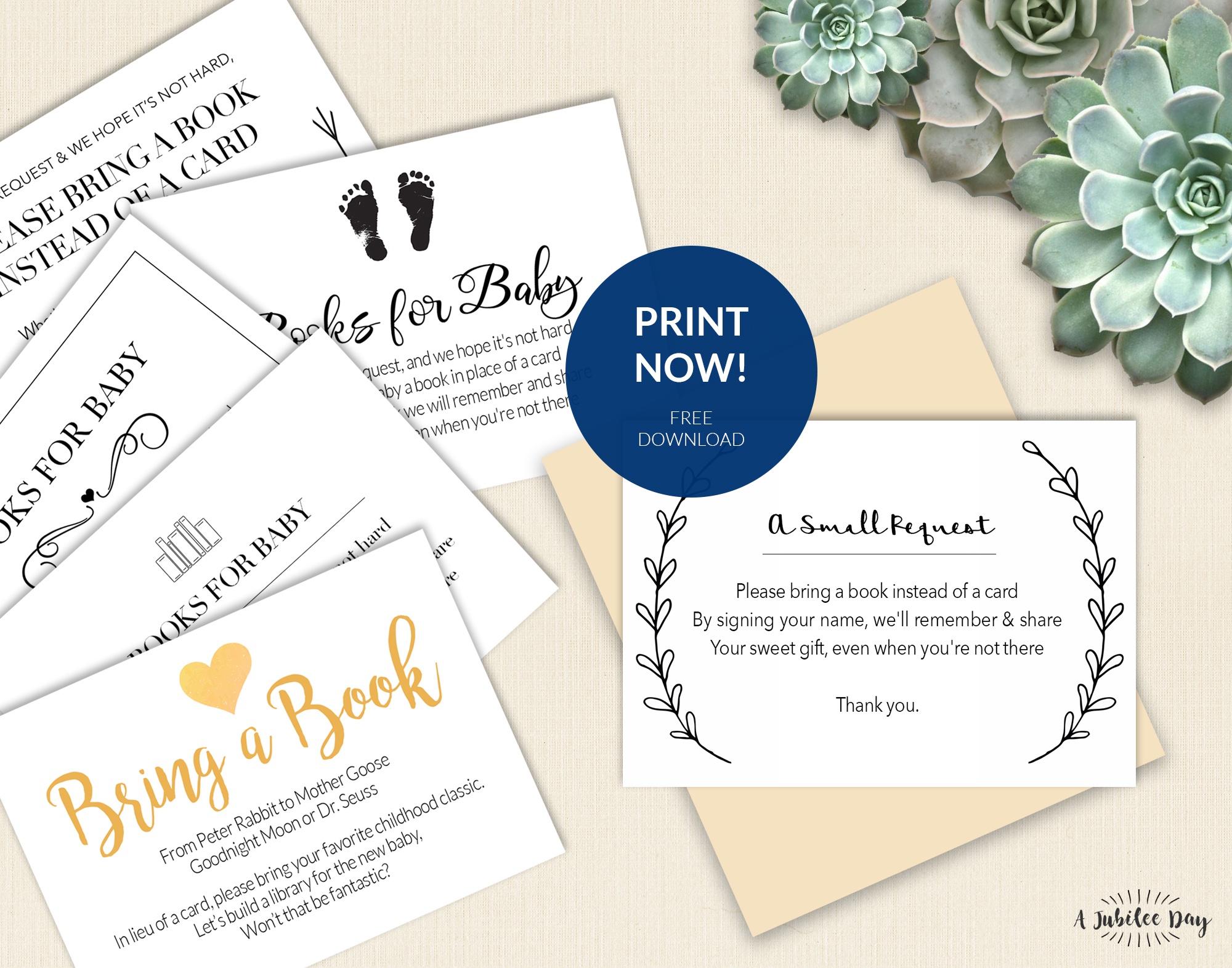 Bring A Book Instead Of Card (Free Printable!) - A Jubilee Day - Free Printable Registry Cards