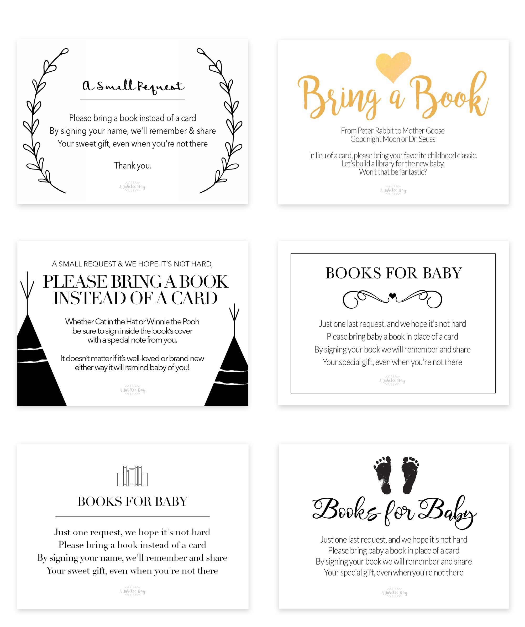 Bring A Book Instead Of Card (Free Printable | Book Theme Party - Bring A Book Instead Of A Card Free Printable
