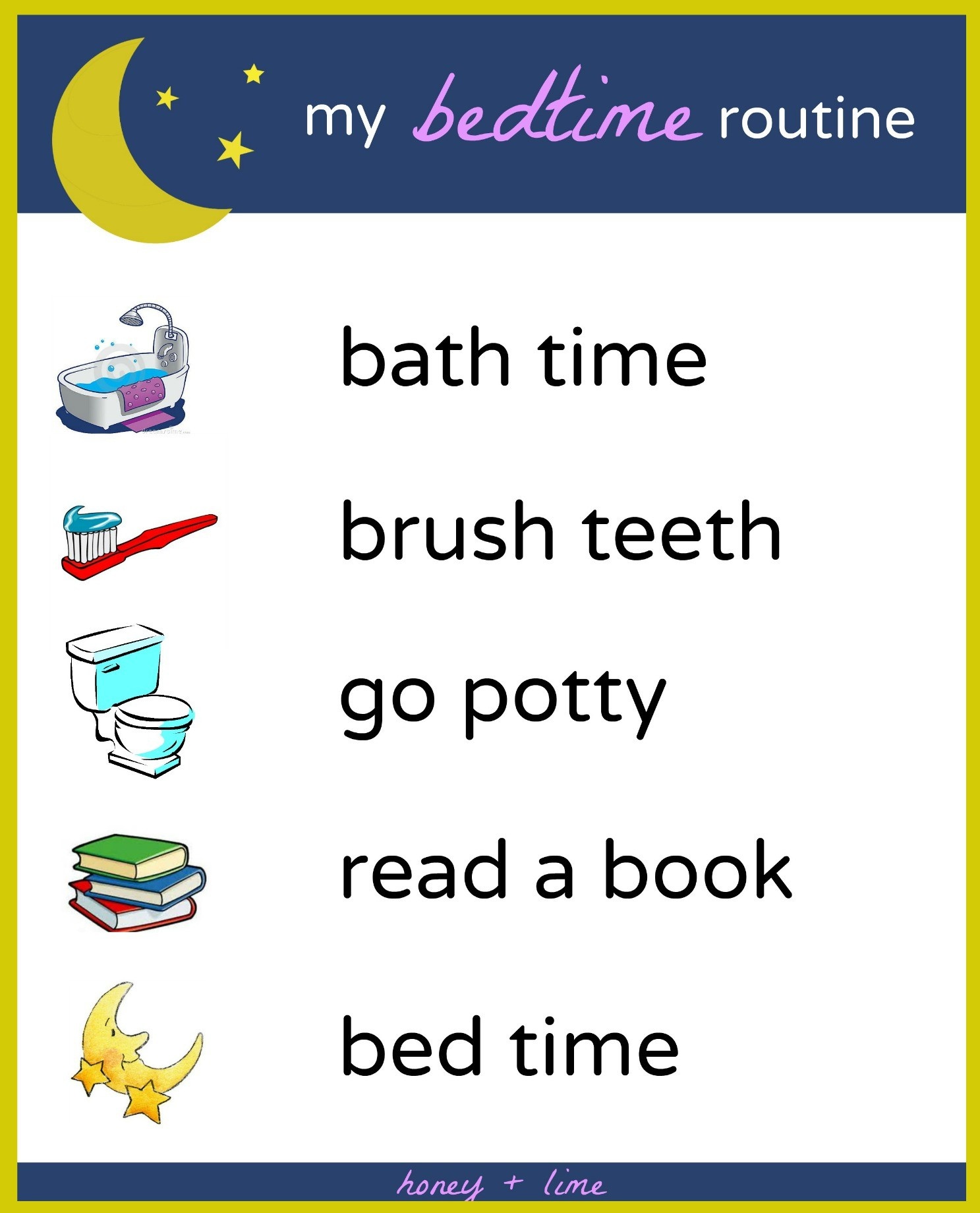 Brush, Book, Bed: A Printable Bedtime Routine Chart For Kids - Free Printable Bedtime Routine Chart