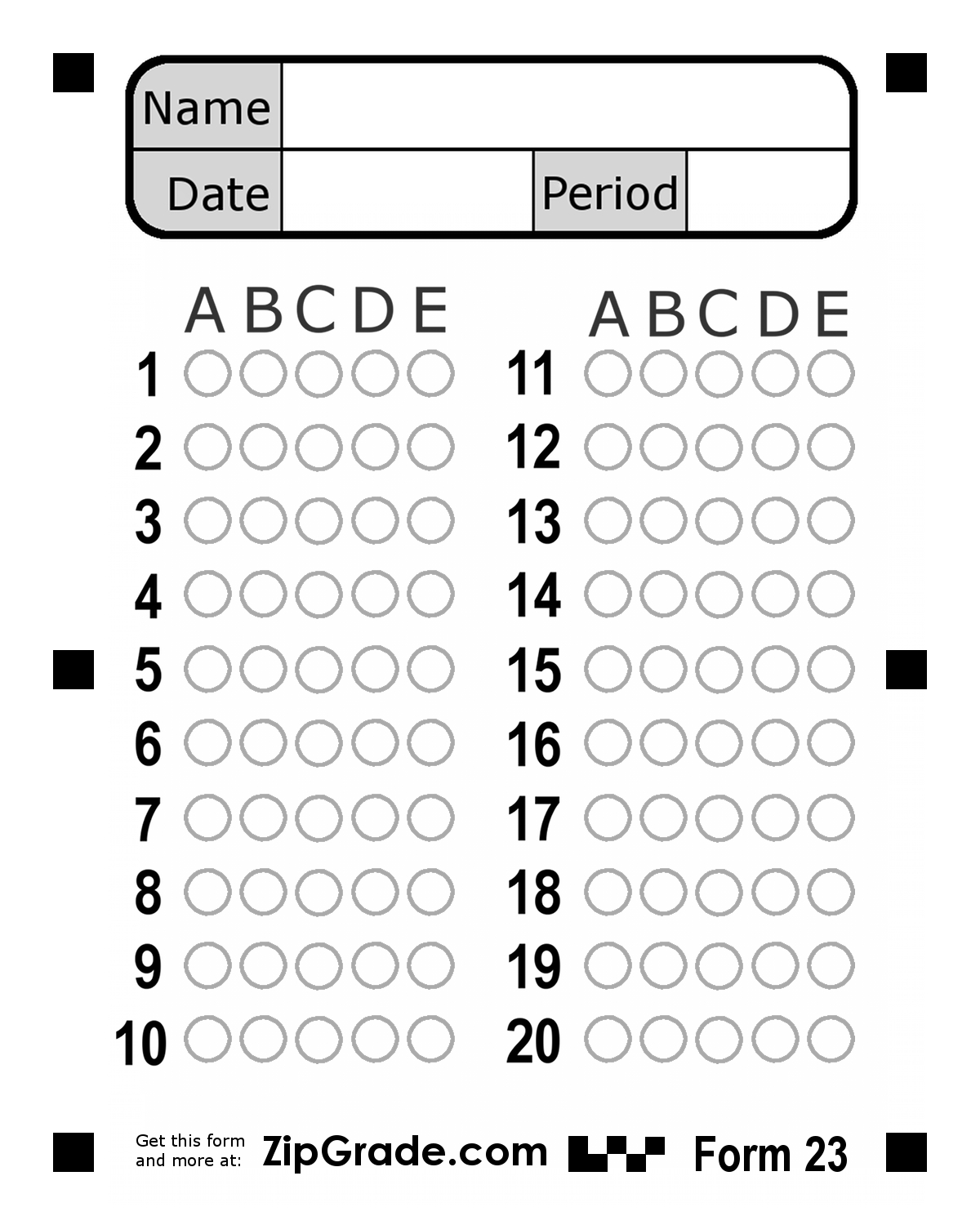 Zipgrade Answer Sheet Forms Free Printable Bubble Answer Sheets Vrogue