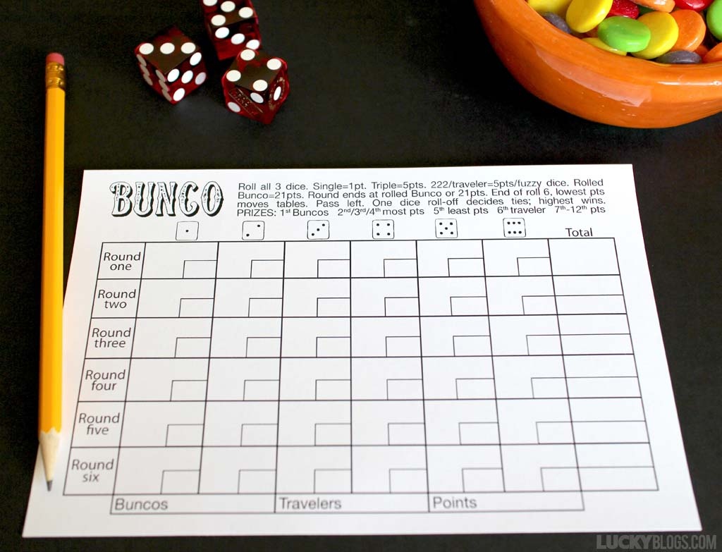 Bunco Score Sheet Free Printable - - Free Printable Bunco Game Sheets