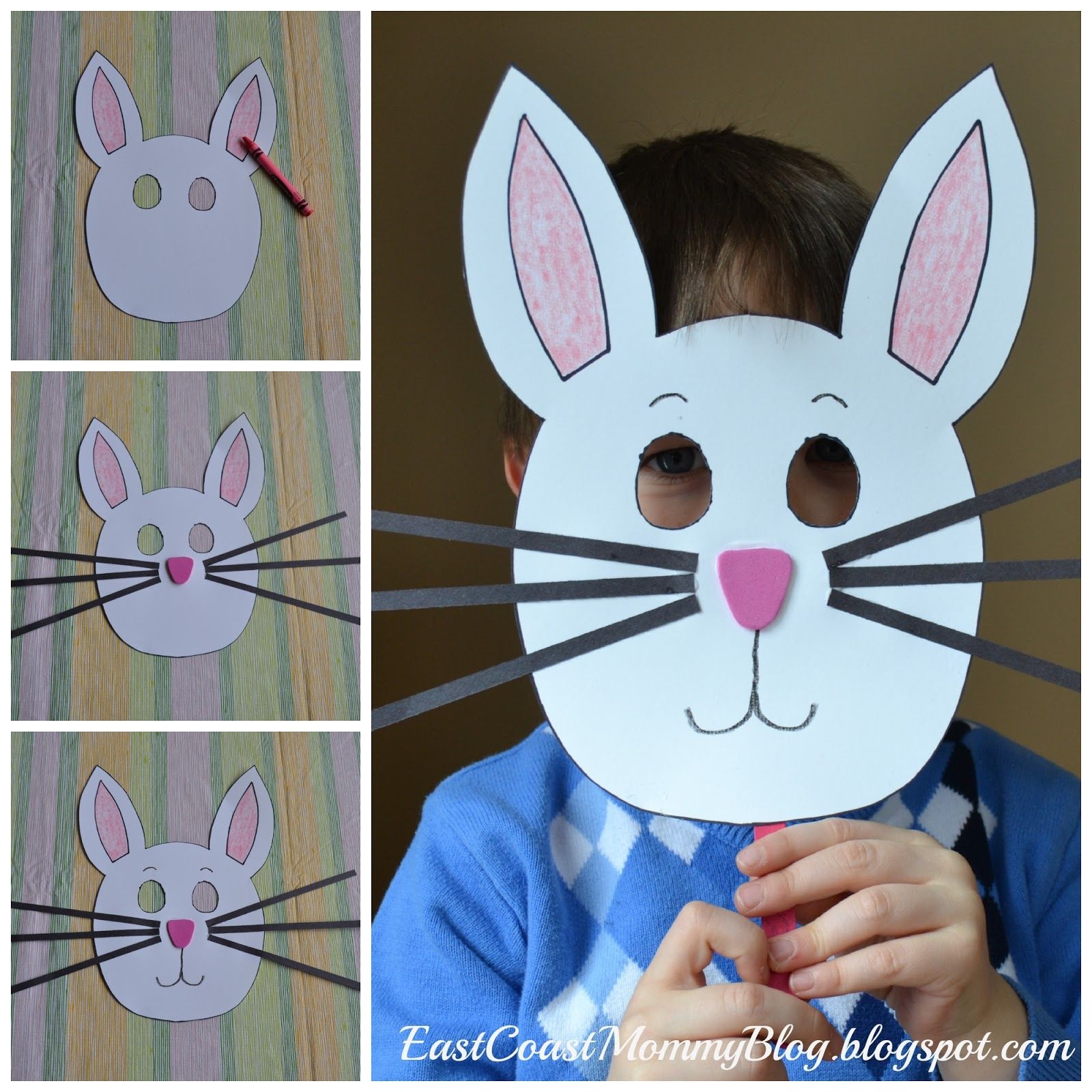 Bunny Mask {Preschool Craft} | Kid Blogger Network Activities - Free Printable Easter Masks
