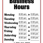 Business Hours Template | Templates At Allbusinesstemplates   Free Printable Business Hours Sign