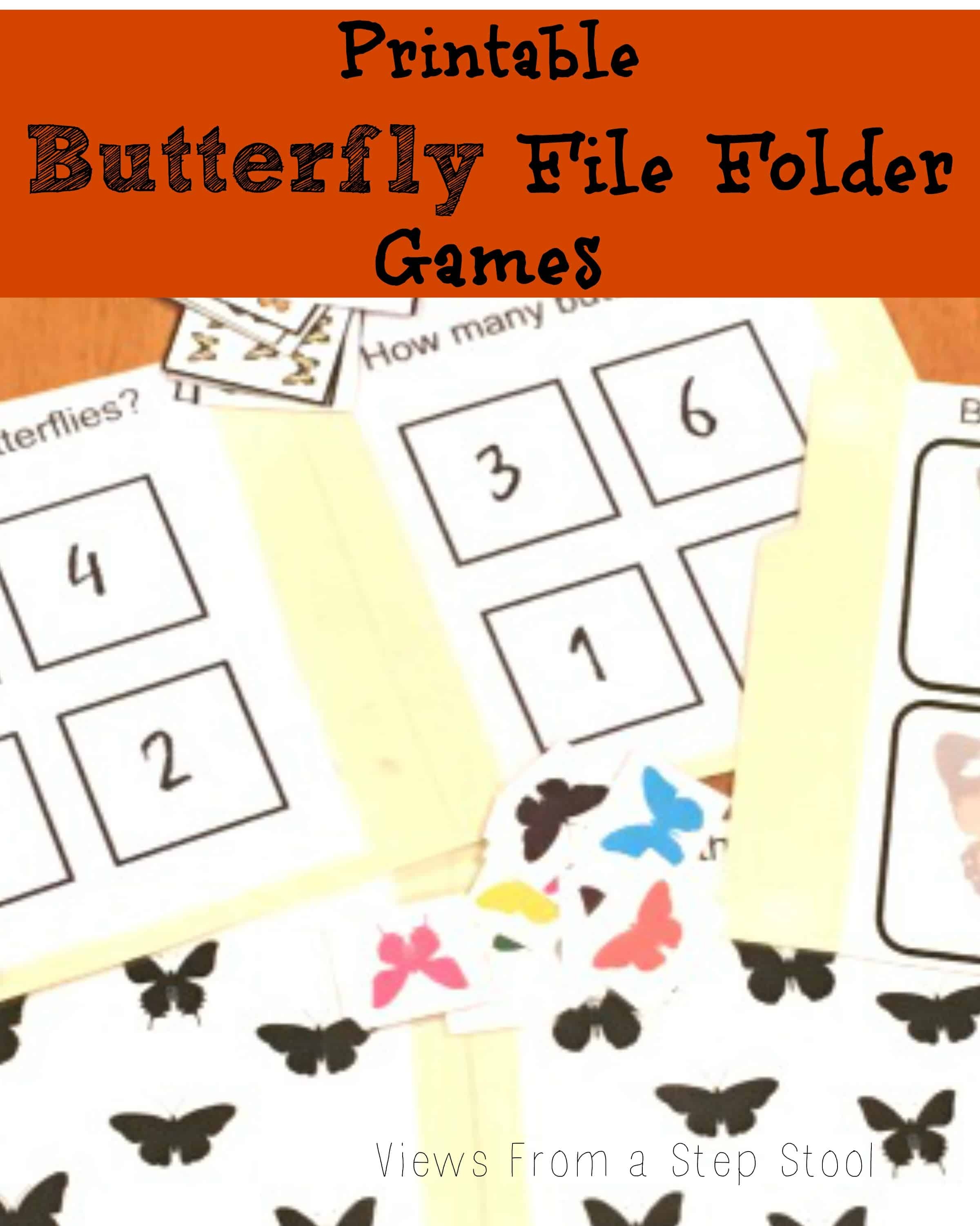 Butterfly File Folder Games: Free Printable! - Views From A Step Stool - Free Printable Math File Folder Games For Preschoolers