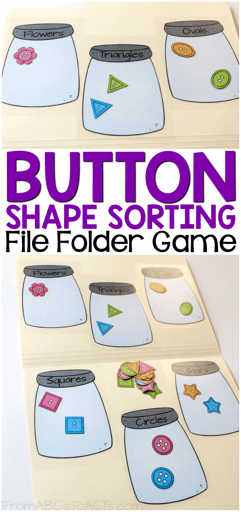 Button Shape Sorting Printable File Folder Game | Homeschool - Free Printable Math File Folder Games For Preschoolers