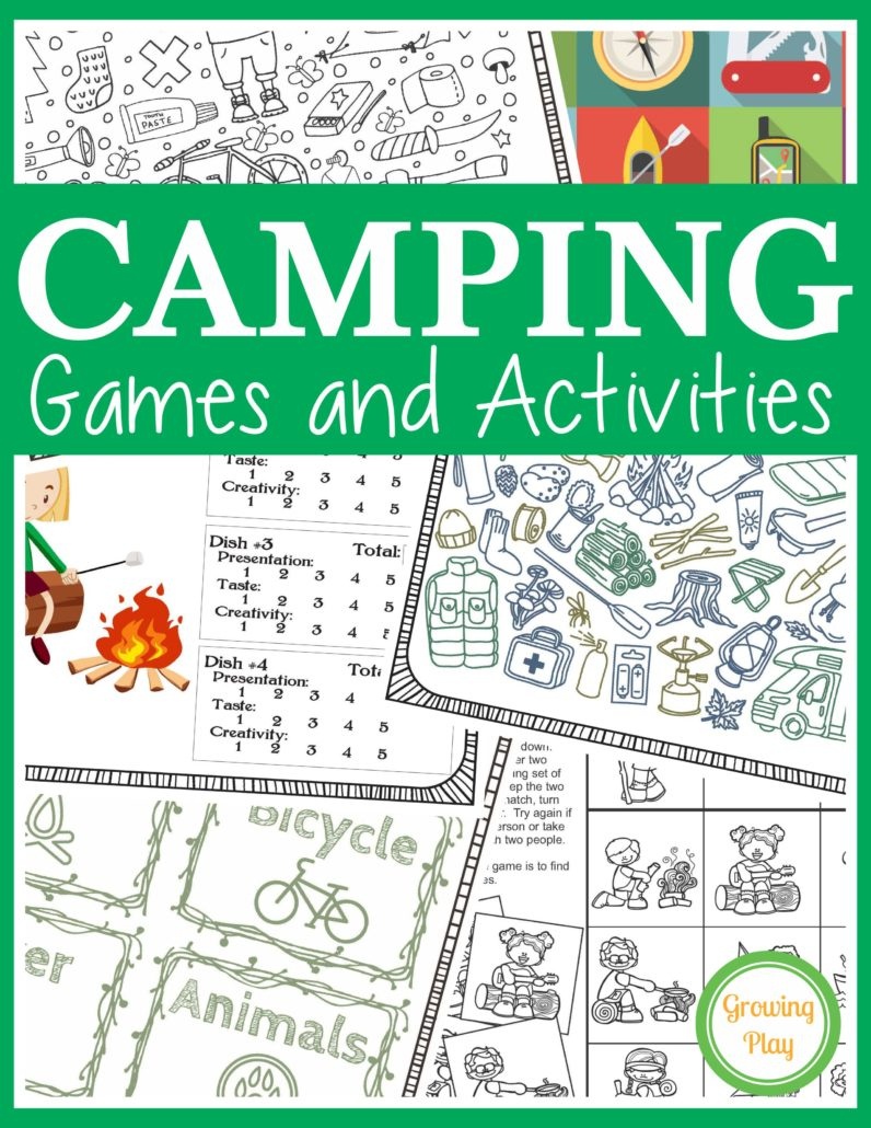 Camping Charades Game For Kids - Free Printable - Growing Play - Free Printable Camping Games